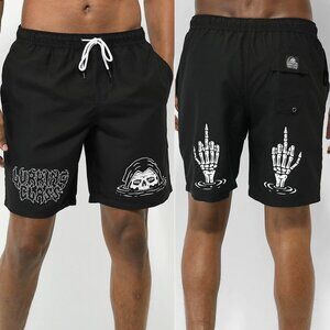 Lurking Class Men’s Black Graphic Swim Board Shorts